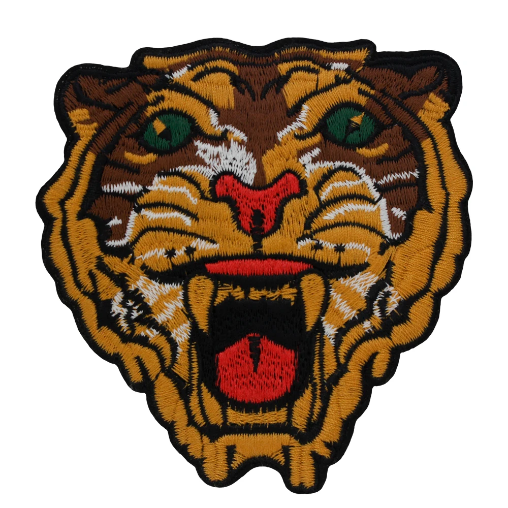 Sequin Tiger Patches Roaring Tiger Embroidered Badge Sew On Patch DIY Costume Jean Bags Motorcycle Biker Fabric Sewing Appliqué