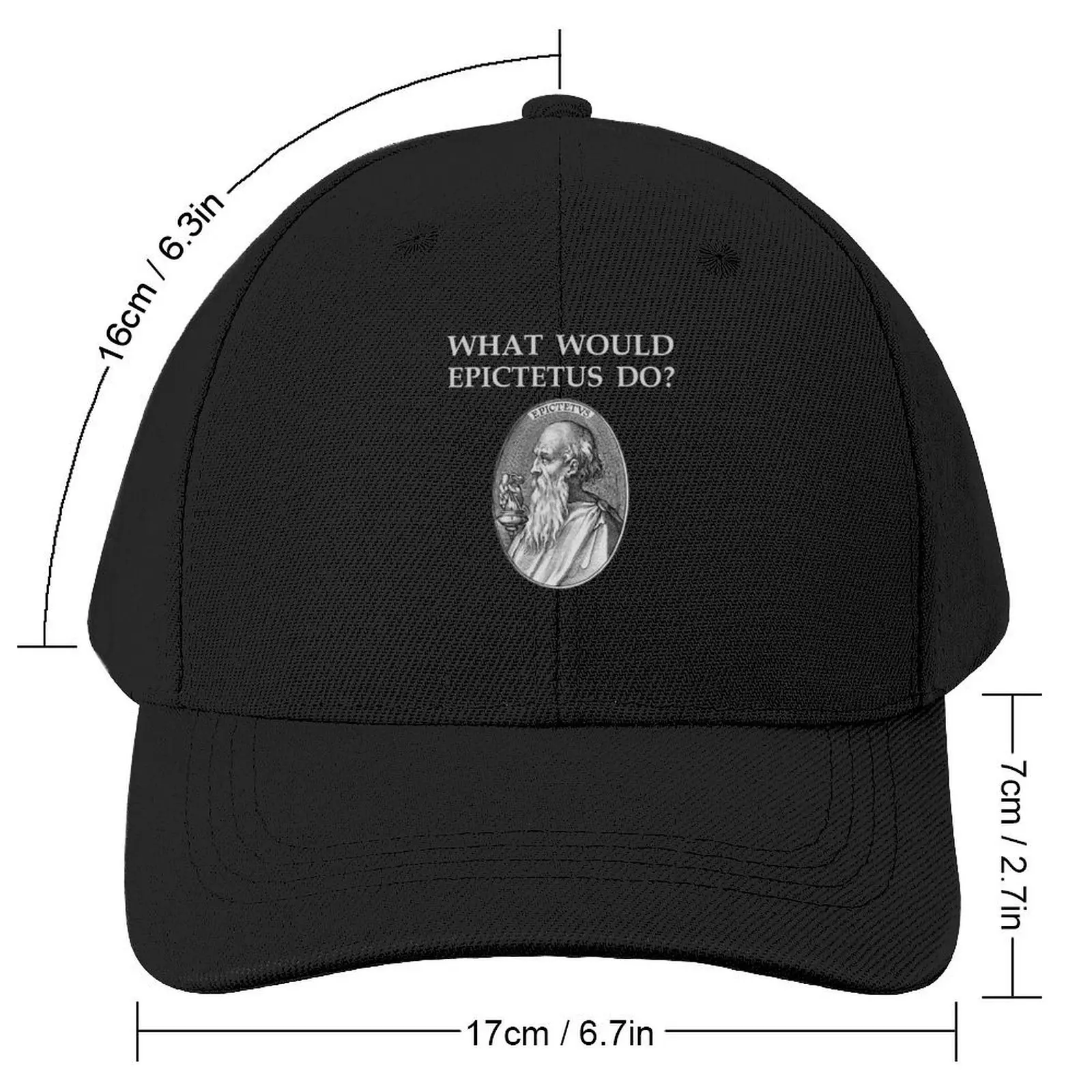 Epictetus Stoic Philosopher Stoicism Quote WHAT WOULD EPICTETUS DO? Stoa Philosophy Baseball Cap Icon Women's Beach Men's