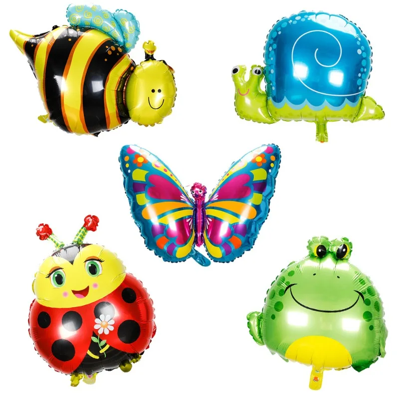 الكرتون الحشرات الحيوان الألومنيوم فيلم بالون النحل فراشة الضفدع الحلزون عيد ميلاد بالونات للزينة عيد الأطفال بالونات الهدايا #1