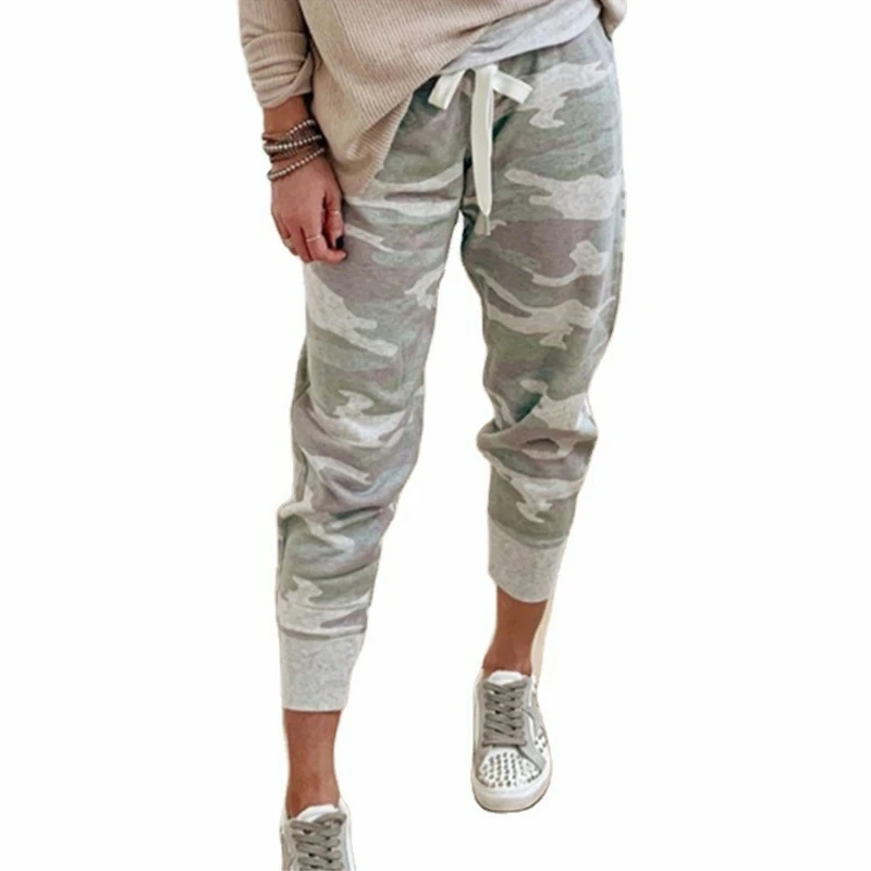 Neue Damen hose Camouflage Print lässige Jogging hose mit Kordel zug für Damen