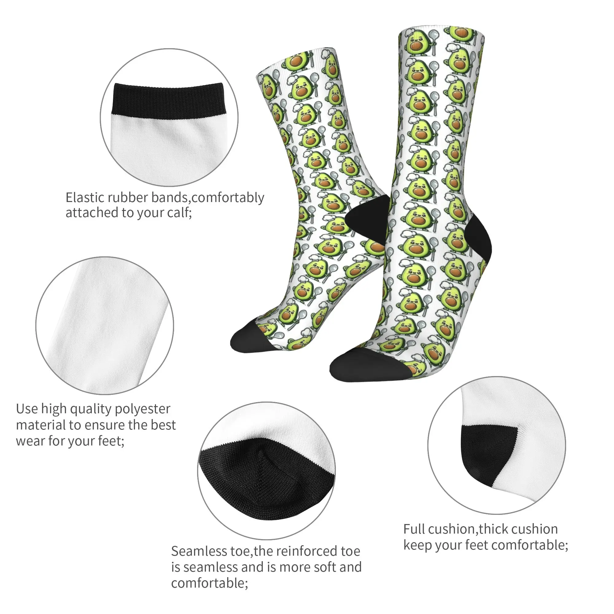 Chef Avocado con cucchiaioCalze culinari carine e divertenti Calzini eleganti Calzini morbidi caldi da uomo Calzini antiscivolo per esterni invernali Regalo