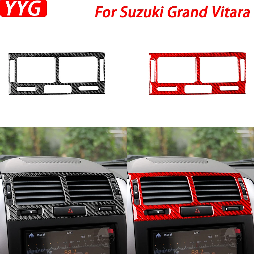 

Для Suzuki Grand Vitara 2006-2013 приборная панель из углеродного волокна Центральная Крышка для кондиционера выпускного отверстия автомобильные аксессуары стикер