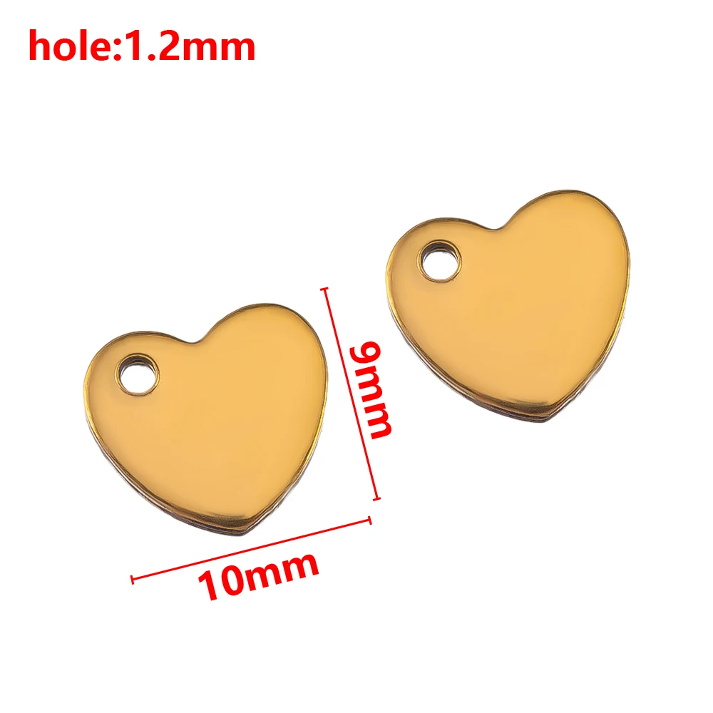 50 Stück Edelstahl Love Single Hole Anhänger für DIY Halskette Ohrringe Schmuckherstellung Pet Tag Anhänger Herstellung