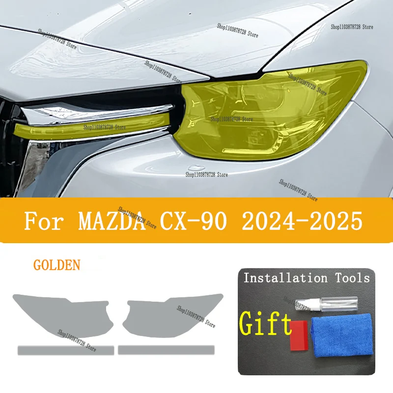 

For MAZDA CX-90 ( 2024 2025) Car Exterior Headlight Anti-scratch Front Lamp Transparent TPU Protective Film Accessories Sticker