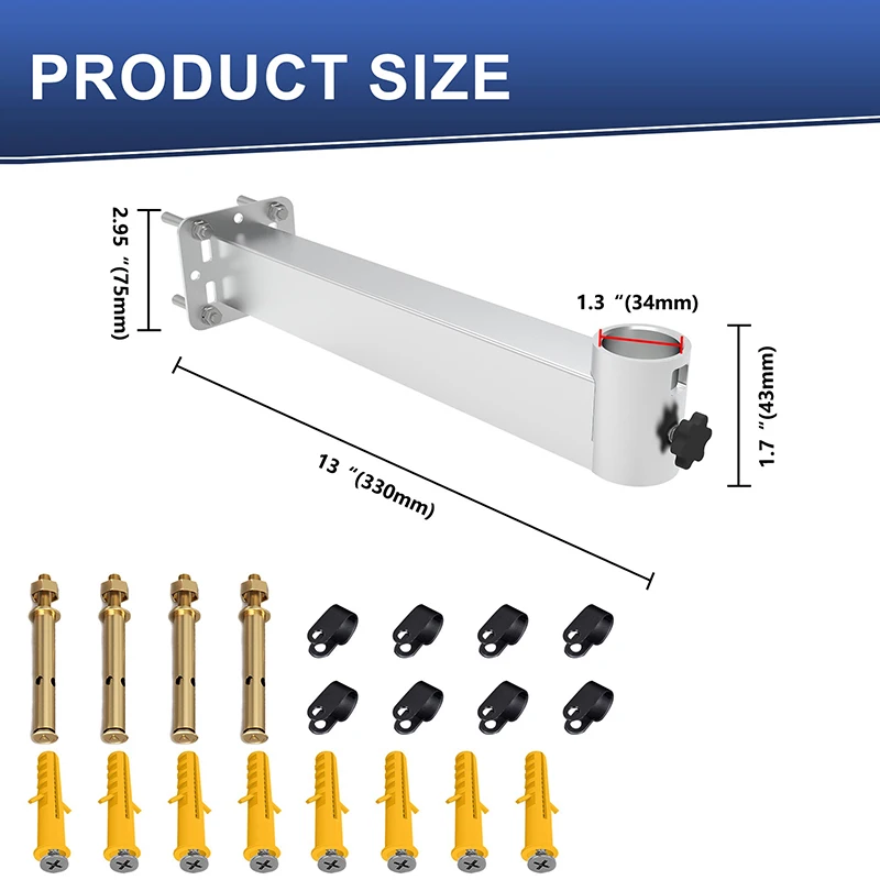 For Starlink V2 Internet Satellite Antenna Bracket and Mounting Kit with Long/short Wall Mounting Bracket,Locking Holes & Screws