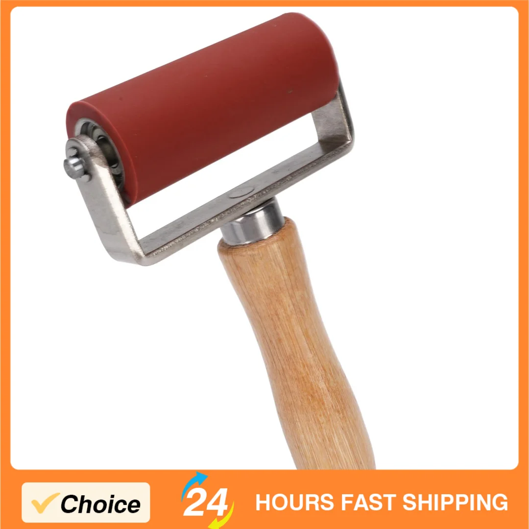 Silicone Welding Seam Roller Detachable Design Wood Handle Hand Press Roller 260℃ High Temp Resisting for Tarpaulin Membrane
