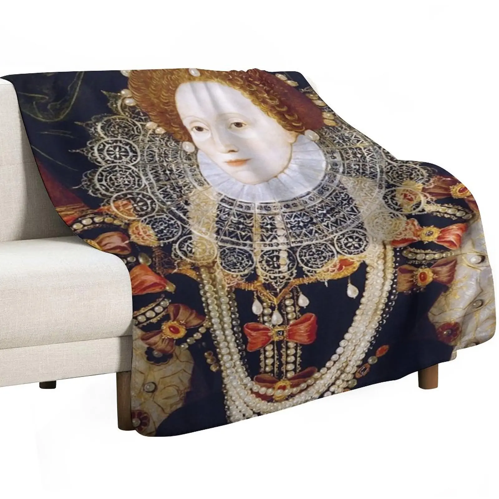 Queen Elizabeth I Portrait Throw Blanket Bed covers Single valentine gift ideas Plush christmas gifts Plaid on the sofa Blankets