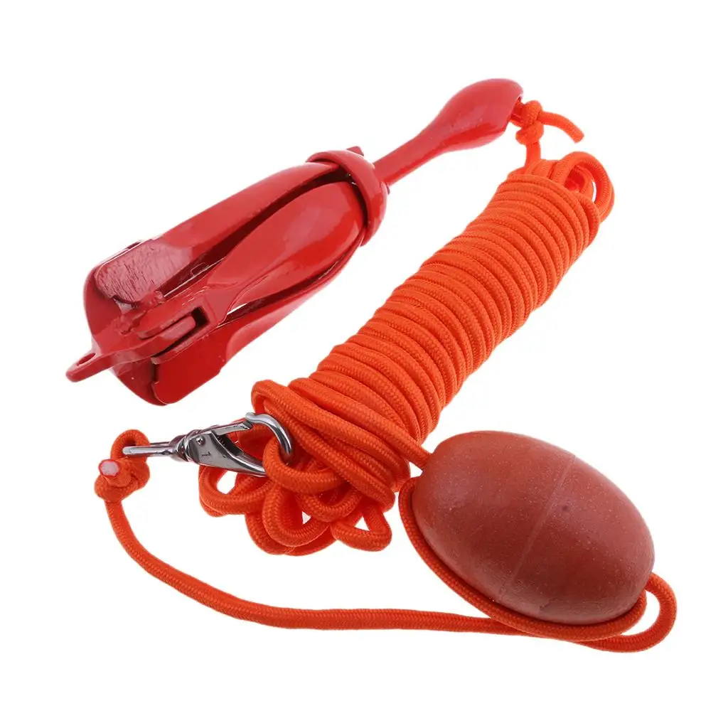 Red Portable Small Folding Anchor Kit for Pound Kayak Boat Canoe