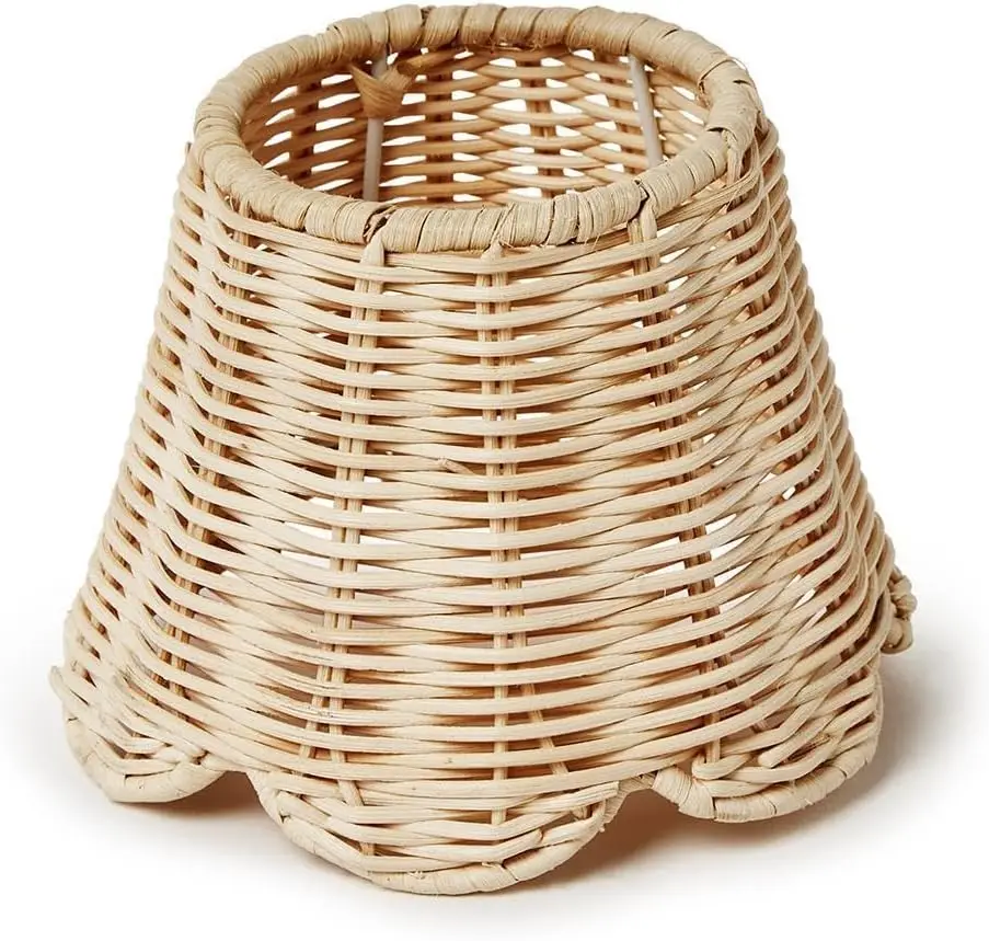 

Scallop Rattan Lamp Shade Cover with Scallop Edge, 5.5-Inch