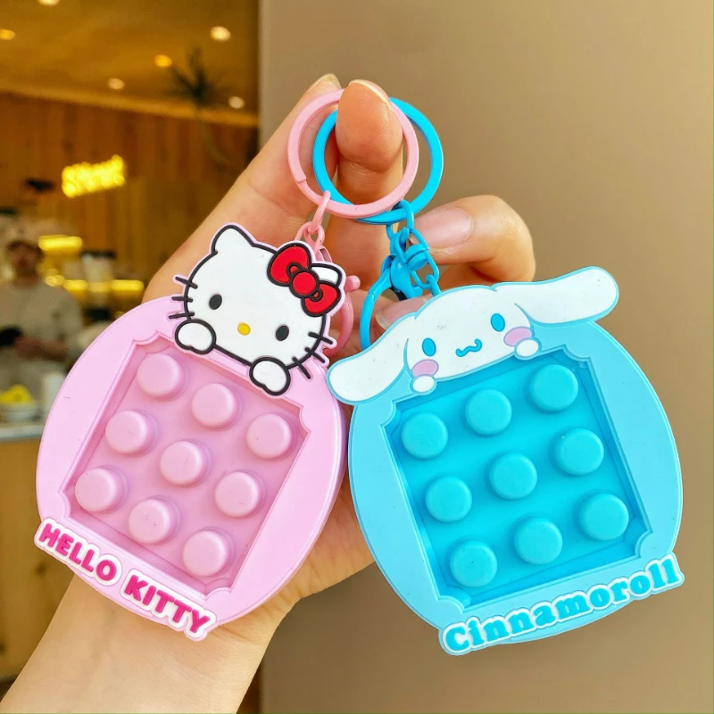 New Sanrio Keychain Cartoon Kurome Kt Cat Decompression Keychain Toy School Bag Decoration Couple Car Key Accessories