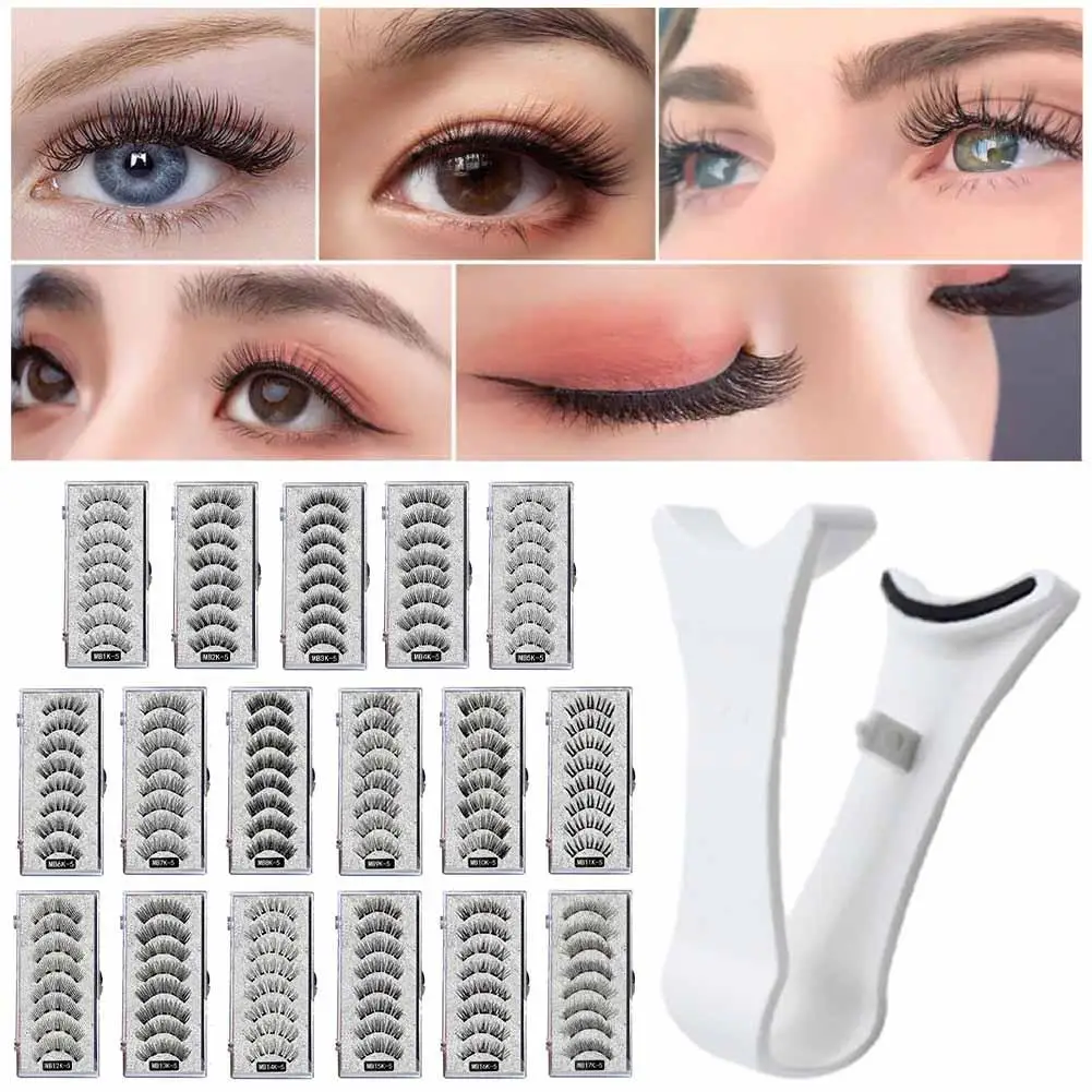 3D Natural Magnetic Eyelashes,With 5 Magnetic Lashes Shipping Box Eyelashes Handmade False Gift Reusable Support Drop Magne