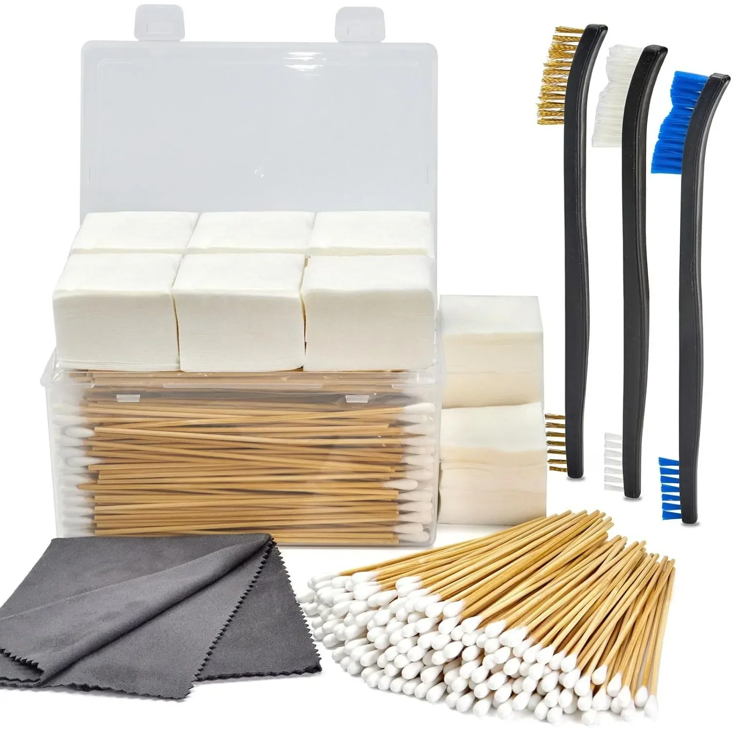 2'' Gun Cleaning Patches 6” Pistol Cleaning Cotton Swab Maintenance Tool Cleaning Cloth Double-Ended Cleaning Brushes