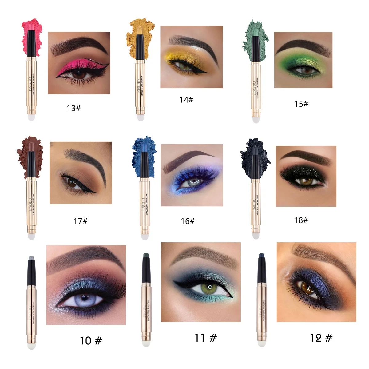 HHYTTBE Double Head Monochrome Eyeshadow Pen Glitter Eyeshadow Eyeliner Pen High Gloss Fadeless Sexy Female Eye Makeup Cosmetics