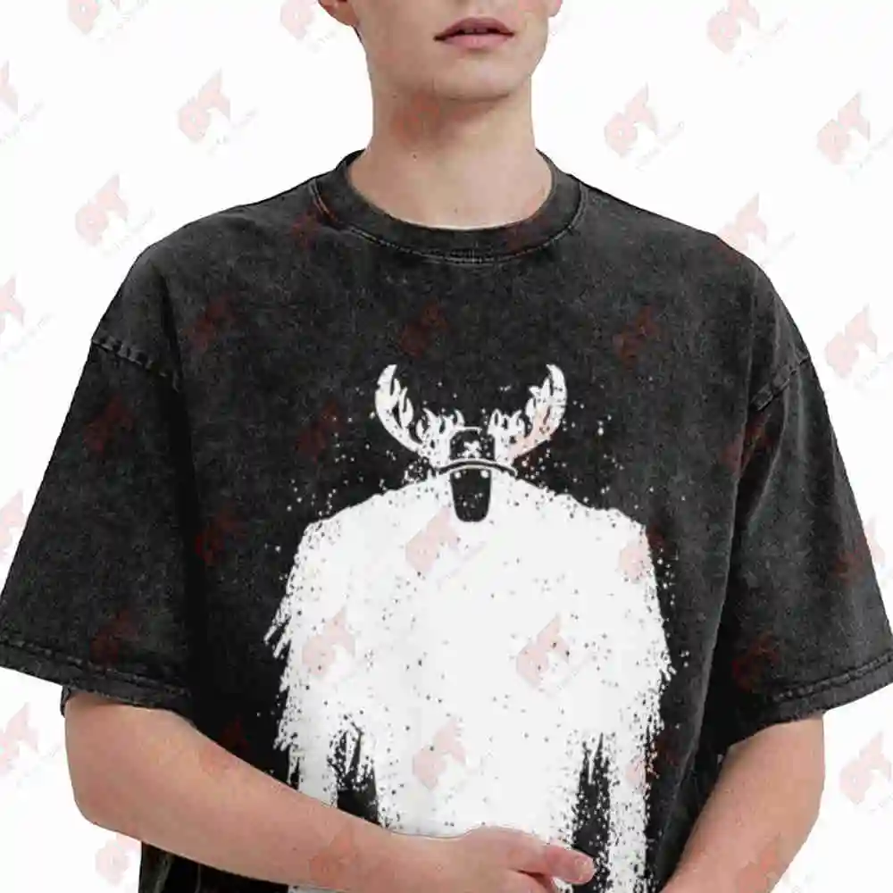 Tony Chopper White Deer Shadow Vintage Washed Tee Pure Cotton T-Shirt