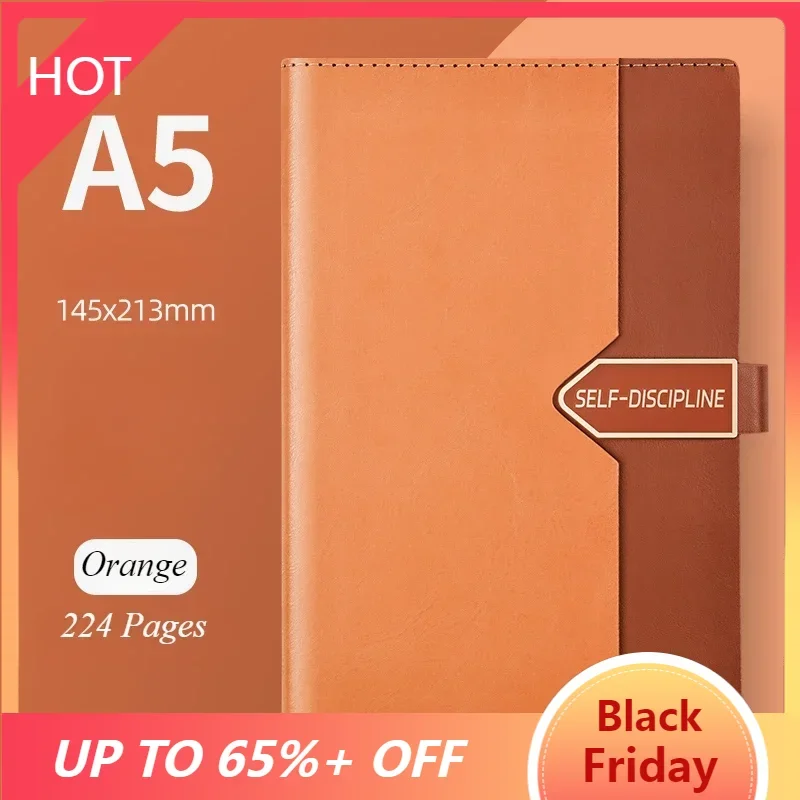 A5 Retro Orange Notebooks Business 145*213 MM Creative Hand Leather 224 Pages Student School Stationery Office Beautiful Gift