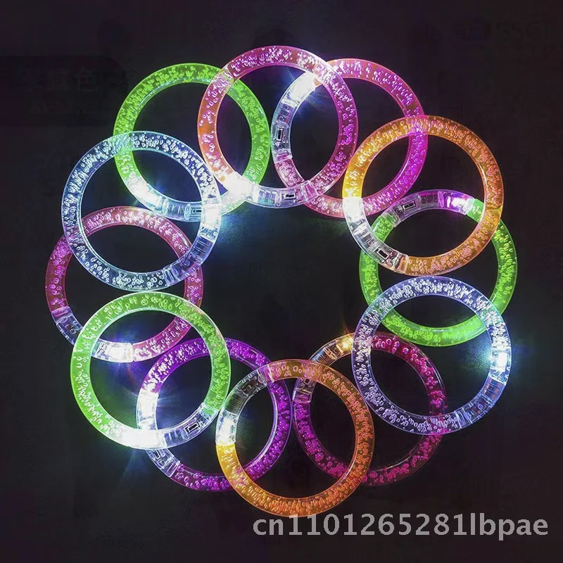 กำไลข้อมือ LED กระพริบเรืองแสงสำหรับงานคอนเสิร์ต อุปกรณ์ปาร์ตี้ ของเล่นเชียร์  สายรัดข้อมือเรืองแสงในที่มืด งานฝีมือพลาสติก