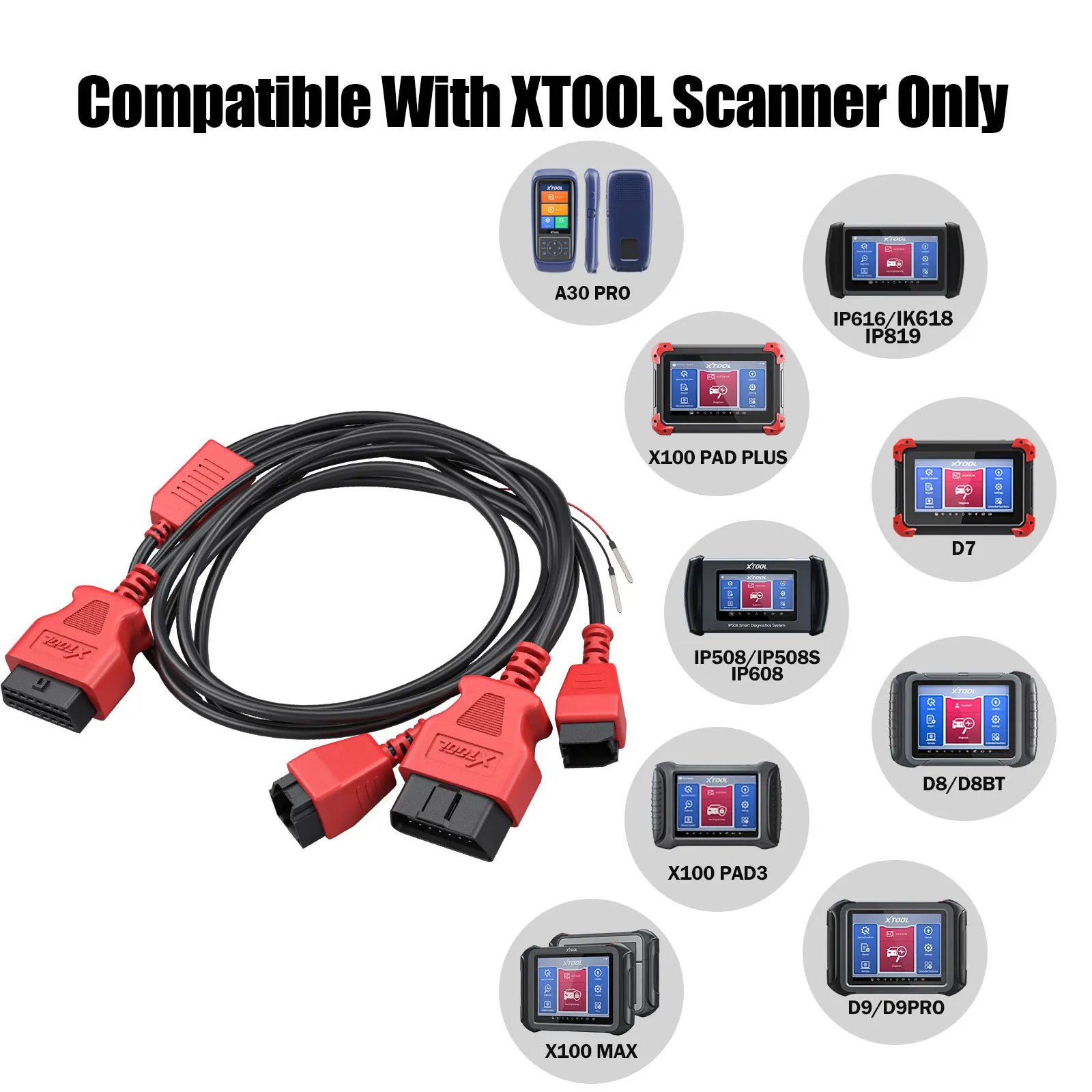 สายอะแดปเตอร์ XTOOL 12+8 สำหรับ FCA สำหรับเชื่อมต่อ Chrysler OBD2 แบบ 12 ขา ถึง 8 ขา/ 16 ขา + 32 ขา สายวินิจฉัยสำหรับ Nissan
