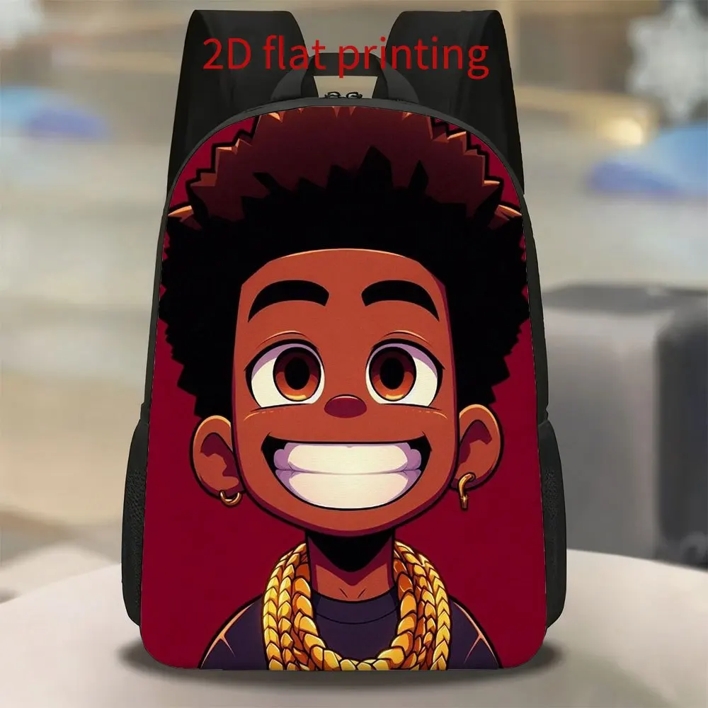 

1pc Smiley Face Big Eyes Boy Backpack | Cute and lightweight, large capacity, adjustable shoulder strap, zipper seal, no lining