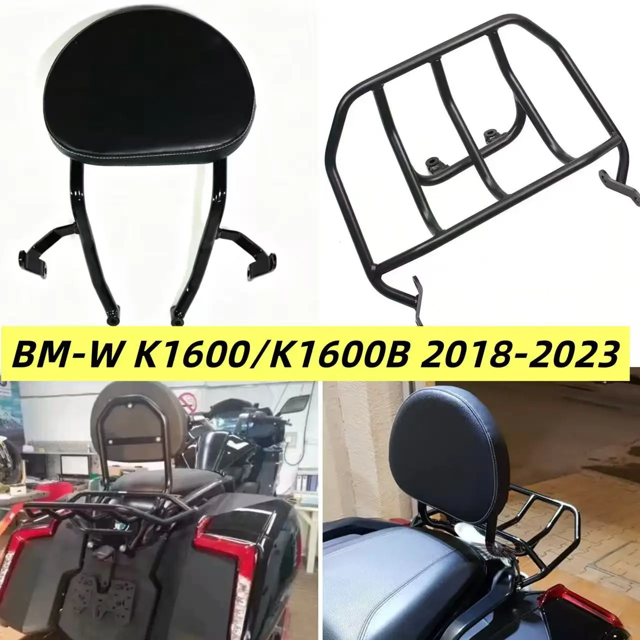 For K1600 K1600B 2018-2023 Motorcycle Rear Sissy Bar Cargo Rack Passenger Backrest With Luggage Rack, BMW K 1600 Accessories