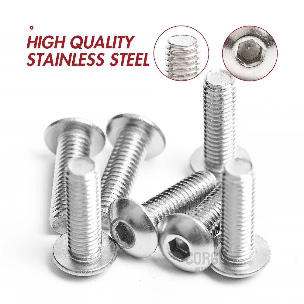 Round Socket Cap Head Screw Kit 120-415 Pcs M2 M2.5 M3 M4 M5 M6 ISO7380 304 Stainless Steel Hex Button Allen Bolt Nut Assortment