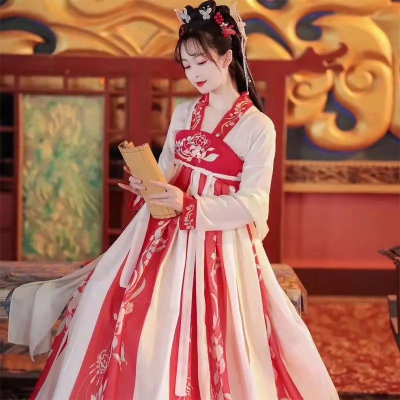 

Women's Hanfu Qixiong Ruqun Ancient Style Embroidery Chinese Traditional Costume Spring Summer Autumn Set