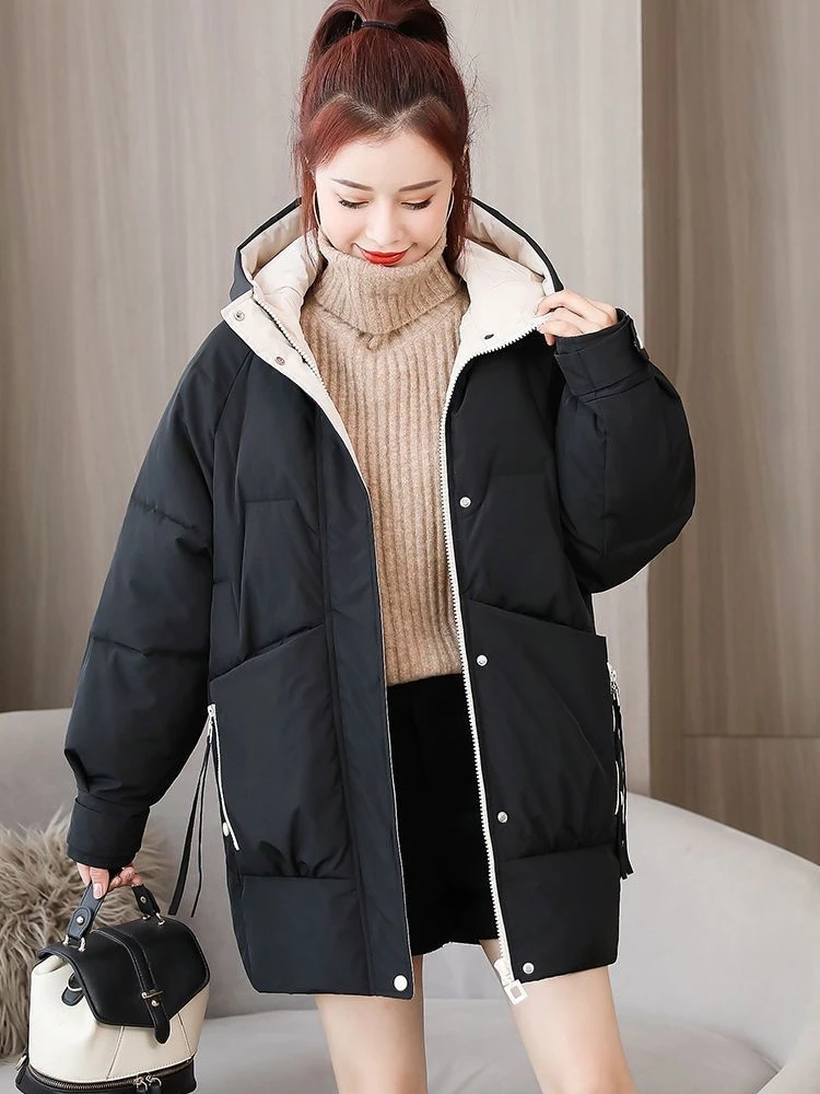 

Зимнее утепленное корейское женское хлопковое пальто средней длины, мягкое, милое, модное, зимнее пальто-пуховик