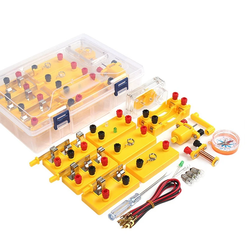 T04C-Electric Kids Toy Basic Circuit Electricity Learning Kit Physics Teaching Aids Education DIY Assembly Experiment