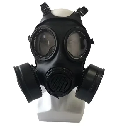 Reusable Silicone Chemical Respirator Full Face Gas Mask with Two Filter Ports for Chemical Protection