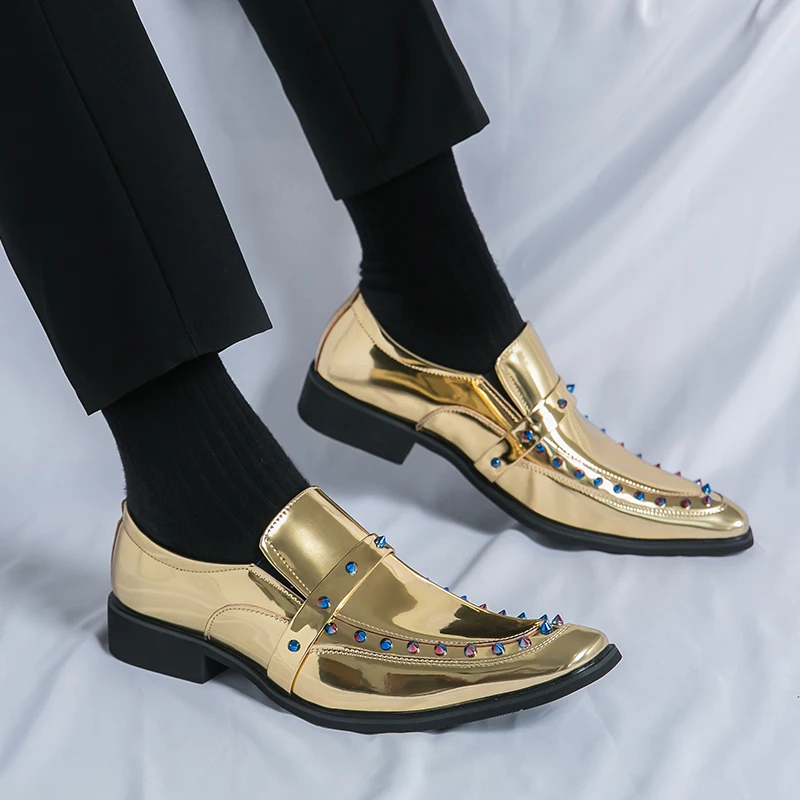 Sepatu bot Formal Chelsea pria, ujung runcing kulit Pu