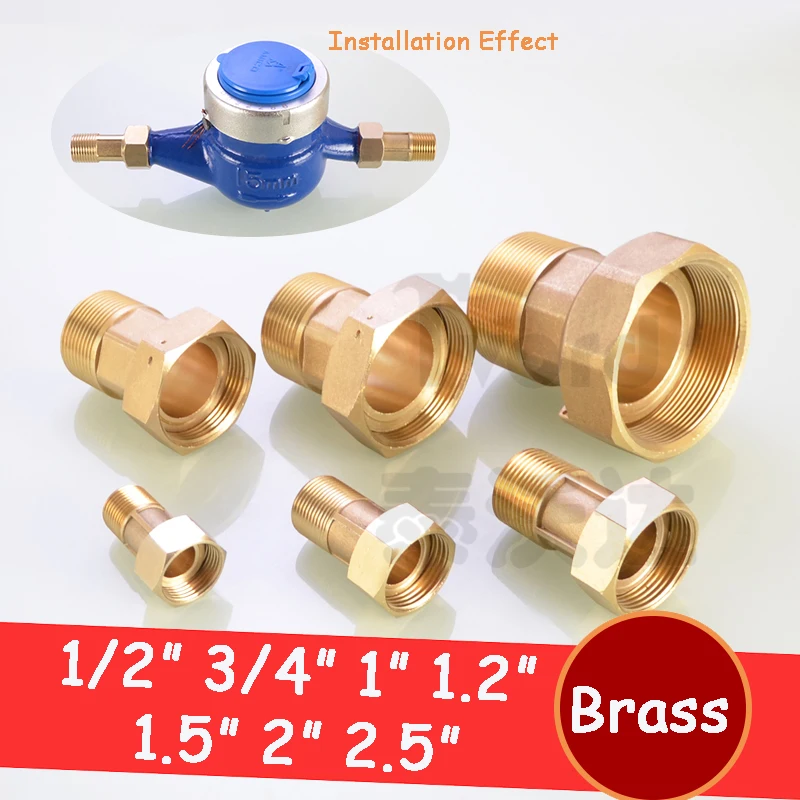 

Water Meter Fitting Brass 1/2“3/4”1“ 1.2” 1.5“ 2” 2.5" Female&Male Thread Live Fitting Household Booster Pump Fitting
