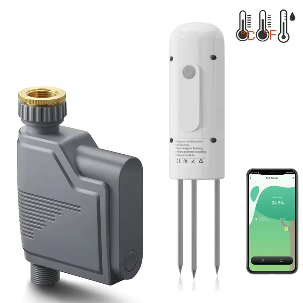 

Умный таймер полива Tuya Zigbee, система капельного орошения со встроенным рекордером потока воды, контроллер