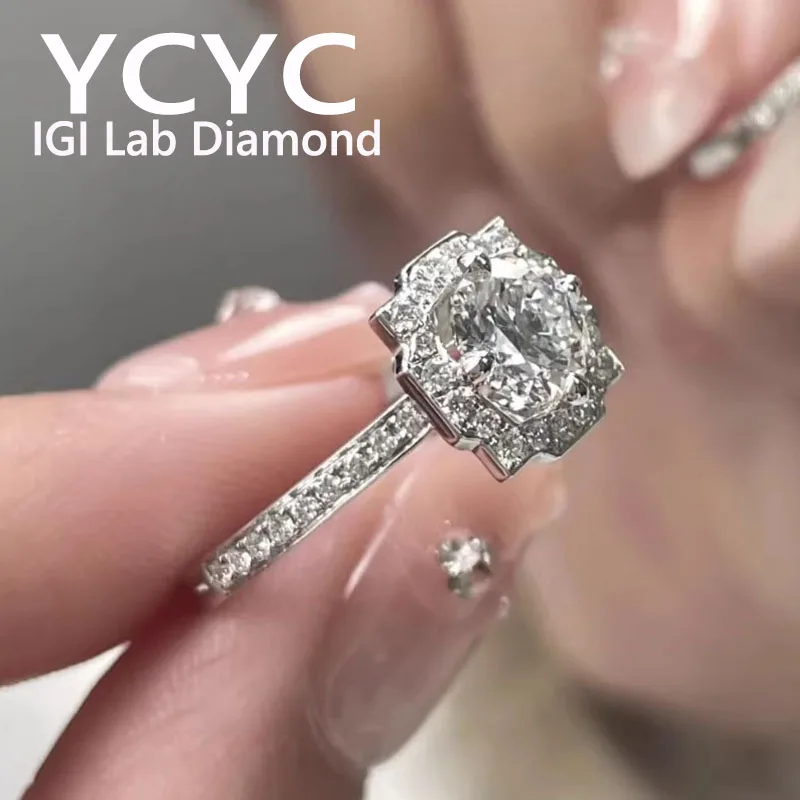 

Круглые кольца с бриллиантами цвета D CVD для женщин, золотое кольцо 14 карат, свадебные украшения для невесты, модные ювелирные изделия, оптовая продажа ﻿