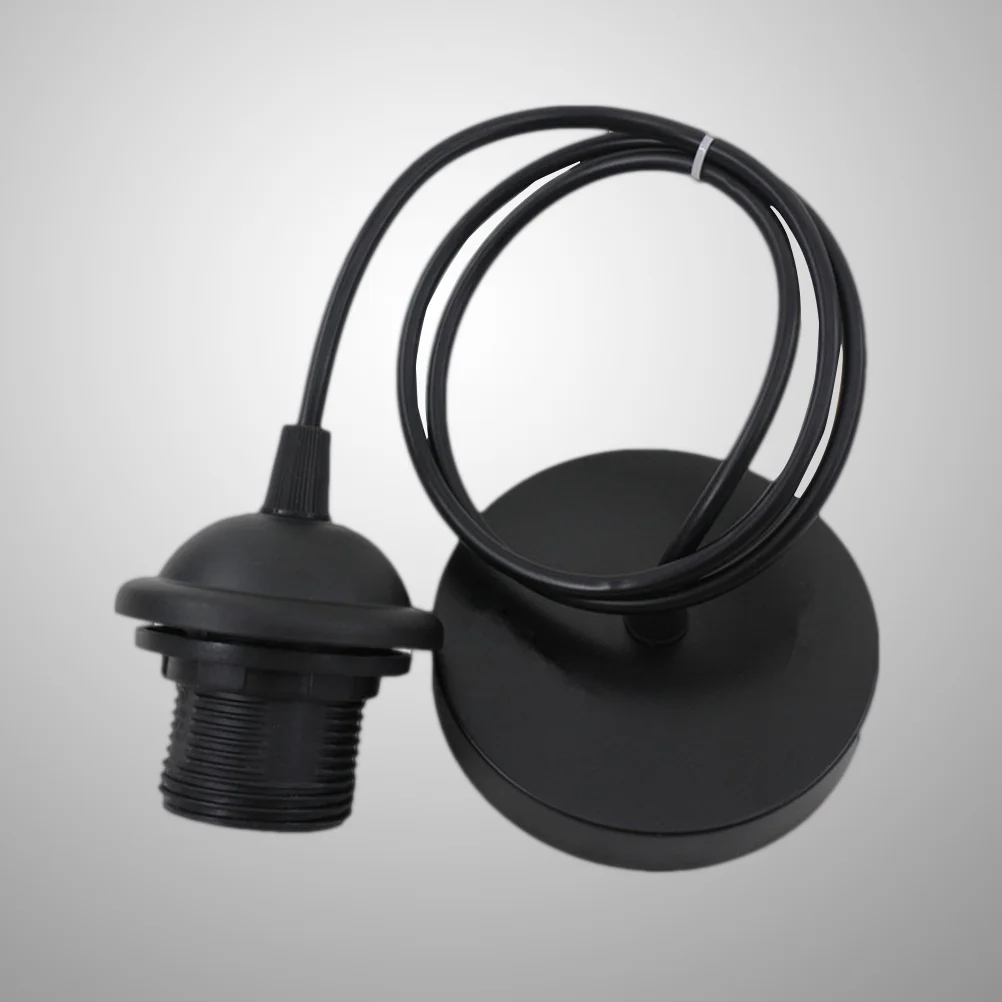

2Pcs E27 Lamp Holder with Suction Cup Heavy Duty PVC Base Easy Install Remove for Home Hotel Corridor Corner Lighting Black Cord