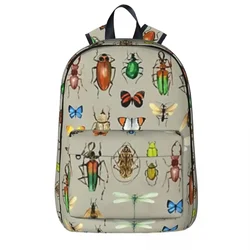 The Usual Suspects - Insects On Grey Backpacks Boys Girls Bookbag Waterproof Students School Bags Portability Travel Rucksack