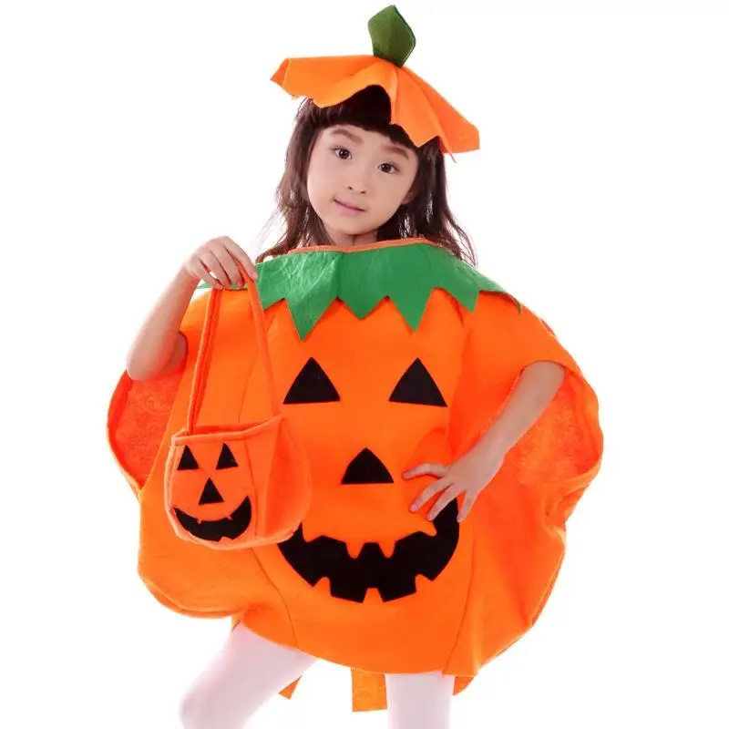 Kostium dyni na Halloween dla dzieci, strój dyni, kostium sceniczny, kapelusz dyni, wzór latarni, idealny na występy sceniczne.