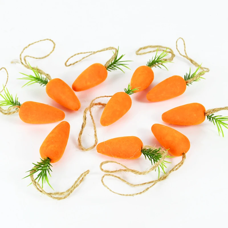 1/8pcs Easter Carrots Decorated With Orange Lattice Carrots Decorated With Rabbit Radish Home Decoration Pendant