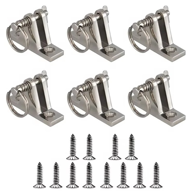 6Sets 316 SS Boat Deck Hinge W/ Quick Release Pin For Bimini