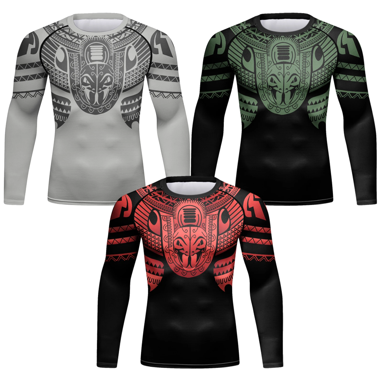 MMA Rash Guard Compression T Shirt for Men Long Sleeve Dry Athletic Workout Tee Shirt Fishing Boxing Shirts Sport Thermal Tights