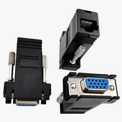 1pcs DB9/VGA15/DB25 Male/Female 9/15/25PIN Serial Port Connector to RJ45 FEMALE Adapter D-SUB RS232 COM Port To LAN Converter