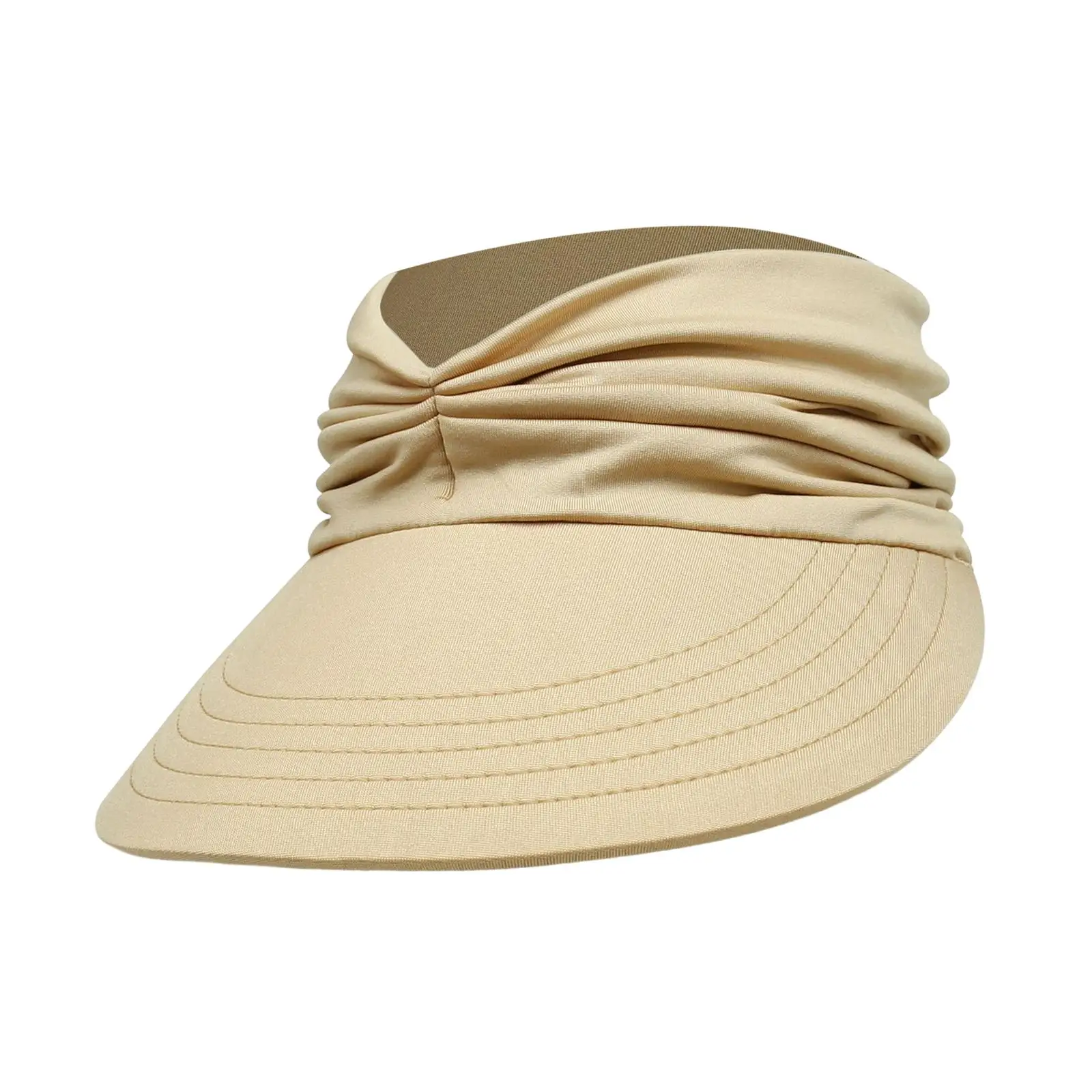 Casual Women Sun Visor Hat Messy Bun Antiultraviolet Wide Brim Headband Sunhat for Camping Sports Cycling Outdoor Travel