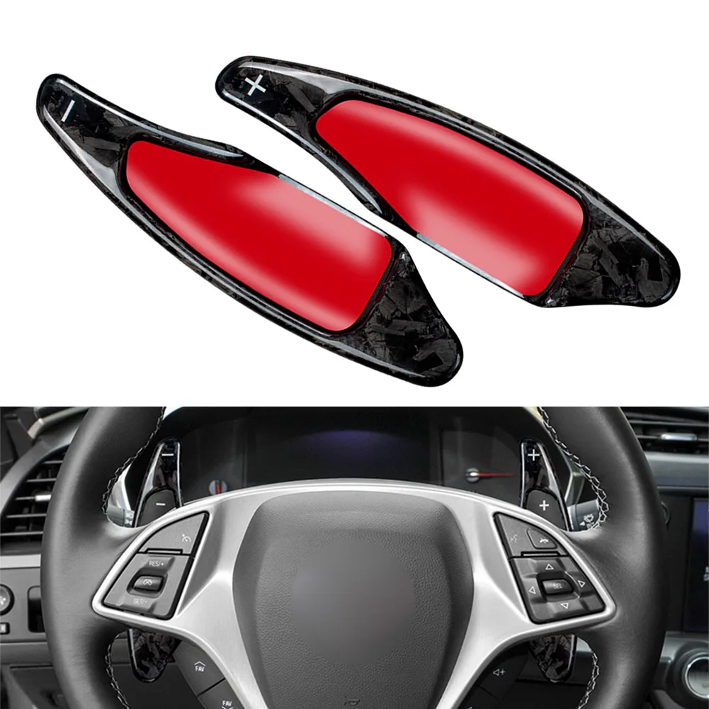 Forged Carbon Fiber Car Steering Wheel Paddle Shifter Extension For Chevrolet Camaro 2016-2021 For Corvette C7 2014-2019