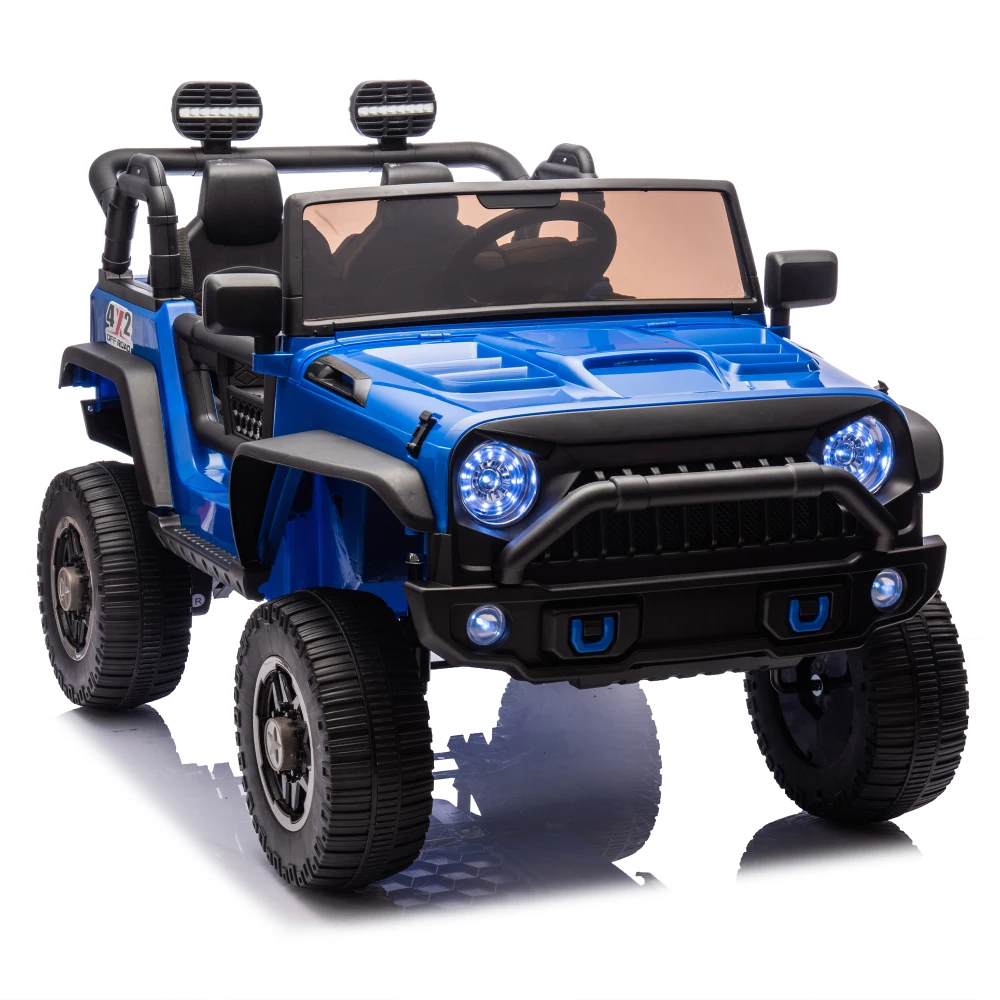 24V 2-Seater Kids Ride On Truck Car with Remote Control 400W Motor LED Lights MP3 Bluetooth 4-Wheel Suspension Off-Road Toy