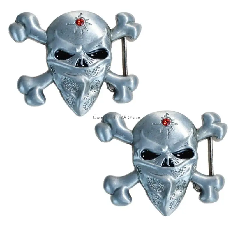 مشبك حزام جمجمة غربي سهل التركيب مصنوع من المعدن القوي للحفلات