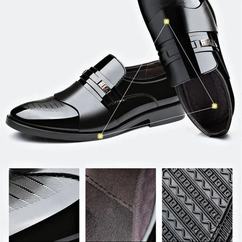 Business Dress Men Shoes Formal Slip on Dress Shoes Mens Oxfords Footwear High Quality Leather Shoes for Men Loafers