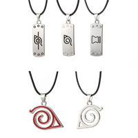 Fashion Anime Japanese Ninja Uzumaki Cosplay Prop Kids Adult Konoha Symbol Keychain Uchiha Itachi Metal Pendant Necklace