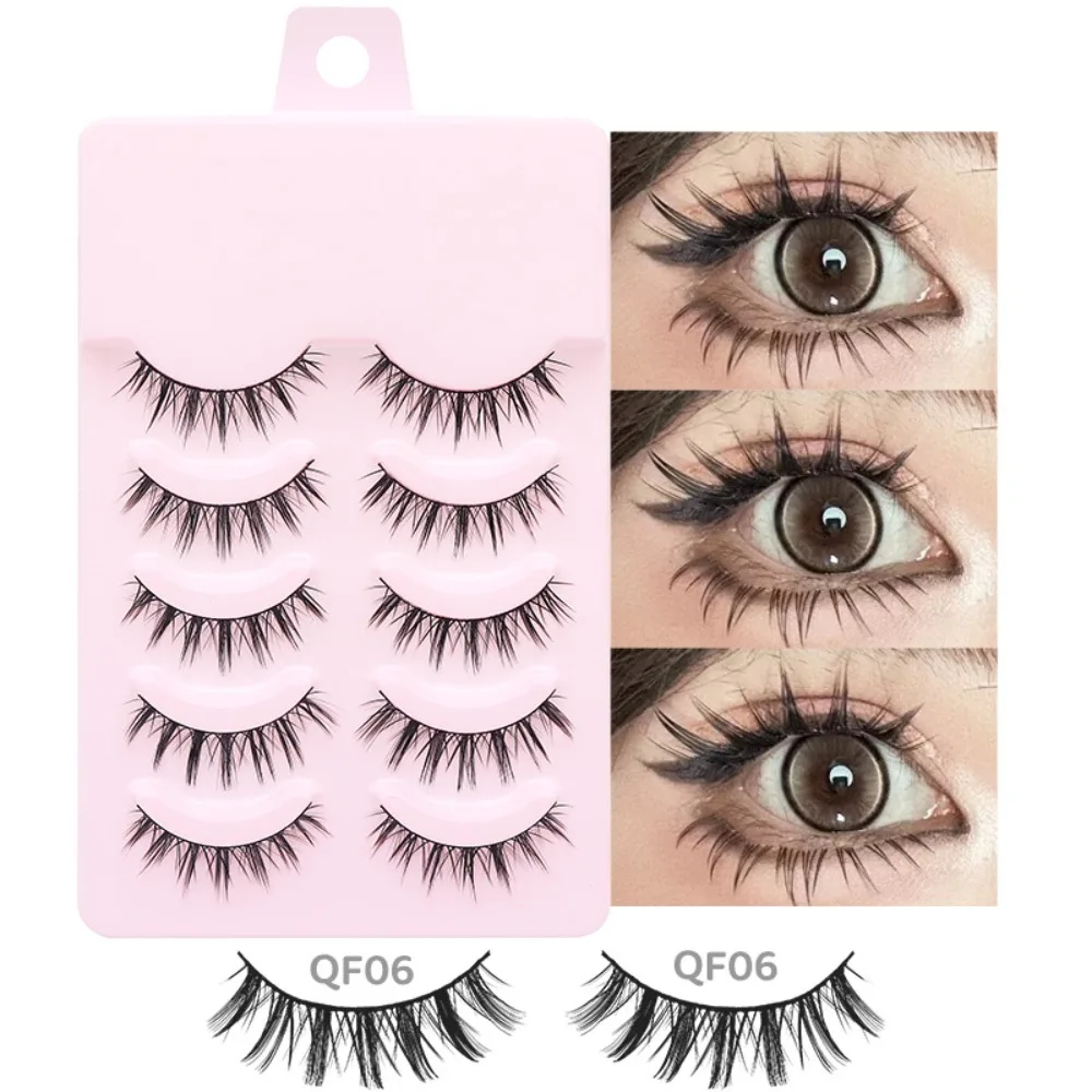 Beautiful 5 Pairs Manga Lashes Anime Cosplay DIY Faux Mink Lashes Handmade Multiple Styles 3D False Eyelashes Men