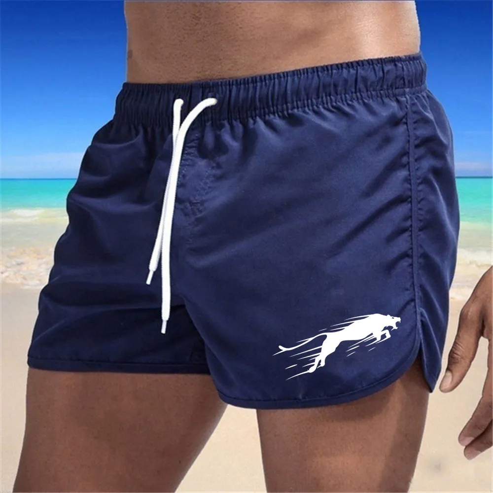 Pantalones cortos de playa para hombre, pantalones cómodos de secado rápido, pantalones de natación con cordón, pantalones de surf de playa a la