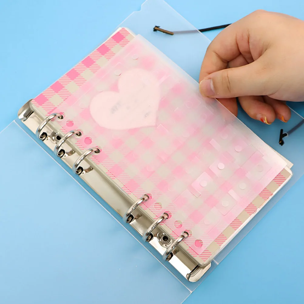 5 Sheets Loose-leaf Hole Plug-in Sticker Tabs Book Sticky for Books Page Pvc Bookmark Annotating Aesthetic