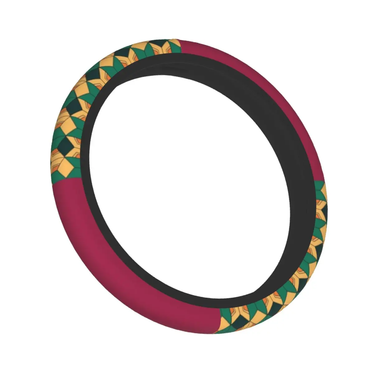 Tanjiro Kamado غطاء عجلة توجيه سيارة 38 سنتيمتر القتلة المرنة طباعة K-Kimetsu أنيمي Elastische سيارة التصميم اكسسوارات السيارات