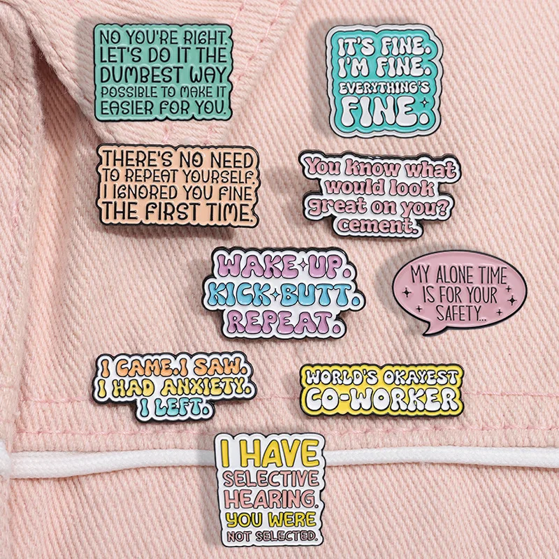 Creative Rainbow Letters Enamel Brooch WooF IT'S OKAY TO CRY Metal Badge Punk Dog Claw Lapel Pins Jewelry Gift For Kids Friends - Image 2